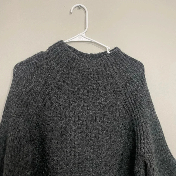 Anthropologie Bia Mock Neck Alpaca Blend Tunic Sweater in Carbon - Picture 3 of 11